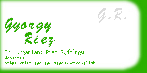 gyorgy riez business card